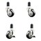Service Caster 3 Inch 316SS Black Poly Swivel 1-5/8 Inch Expanding Stem Caster Brake SCC, 2PK SS316EX20S314-PPUB-BLK-2-TLB-2-158 - alternate 1